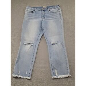 Altar State Womens Jeans Size 28 Light Wash Distressed Crop Flare